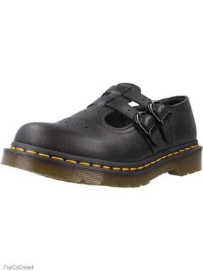 Virginia Leather Mary Jane Flats T-Bar Buckle Casual Shoes